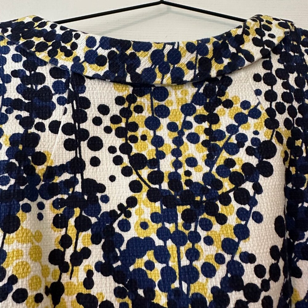 Floral Boden Sleeveless Dress (Yellow & Navy on Cream)